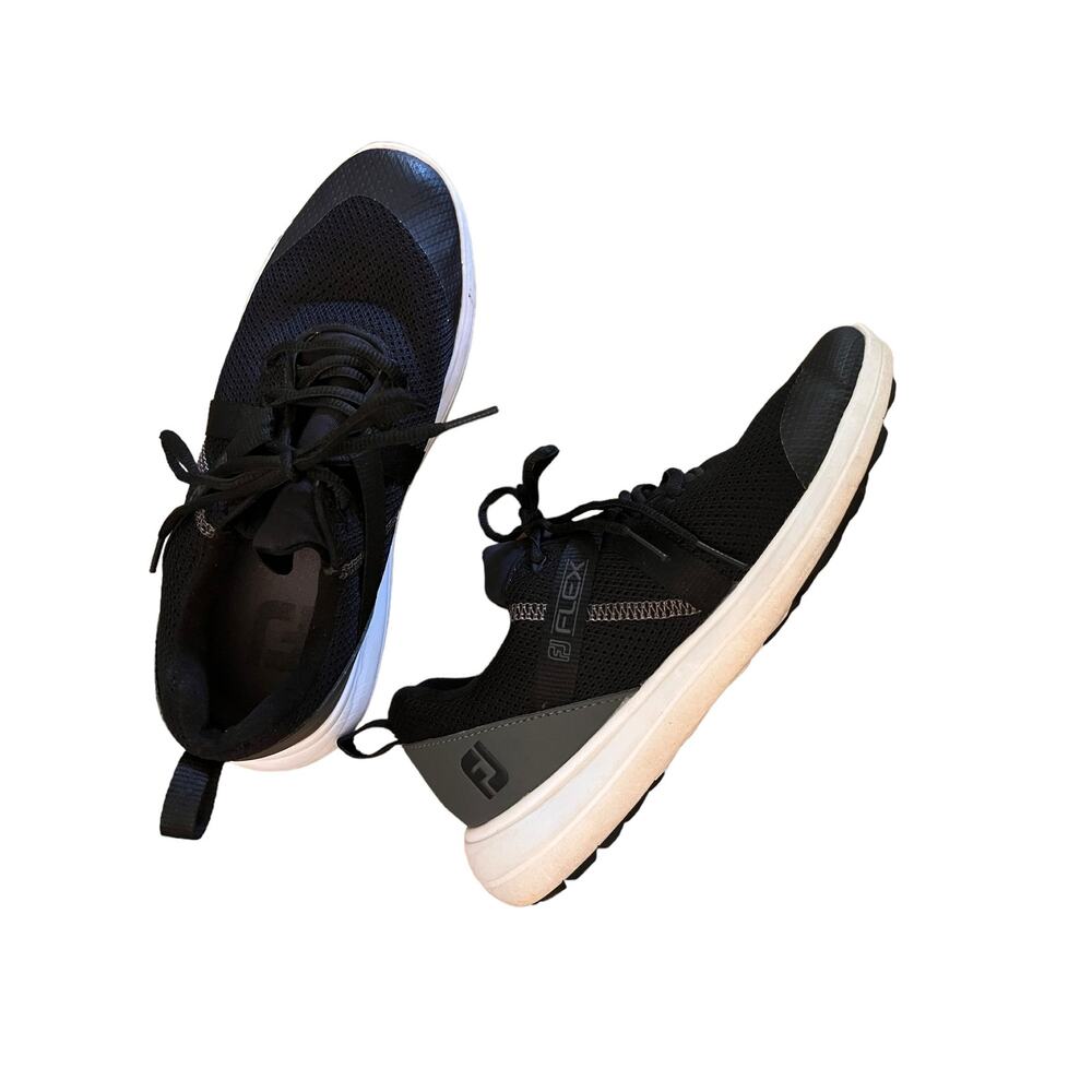 FootJoy FJ Flex Women's Spikeless Shoes Black and Gray 7.5 - Picture 2 of 8